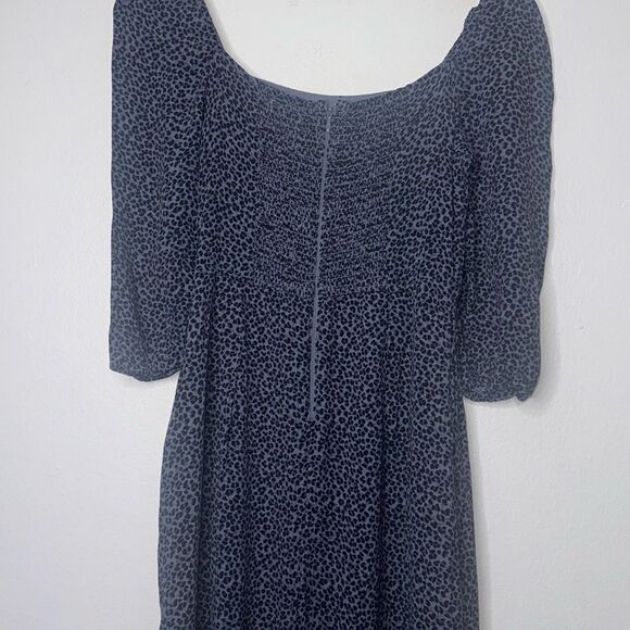 Abercrombie & Fitch leopard print 3/4 Sleeve Squareneck Smocked Dress Size Small - Picture 5 of 12